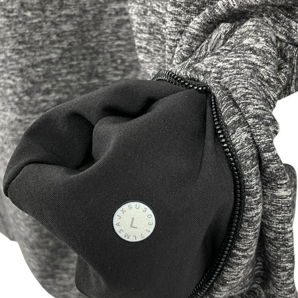 Lululemon Surge Warm 1/2 Zip Pullover Shirt Heathered Black Size Large L - Picture 7 of 7